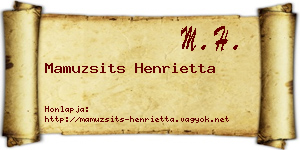 Mamuzsits Henrietta névjegykártya