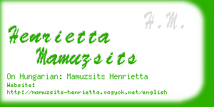 henrietta mamuzsits business card